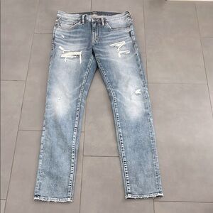 Silver Jeans Men's KENASTON Distressed Skinny Blue Denim Jeans Size 31 x 32 New